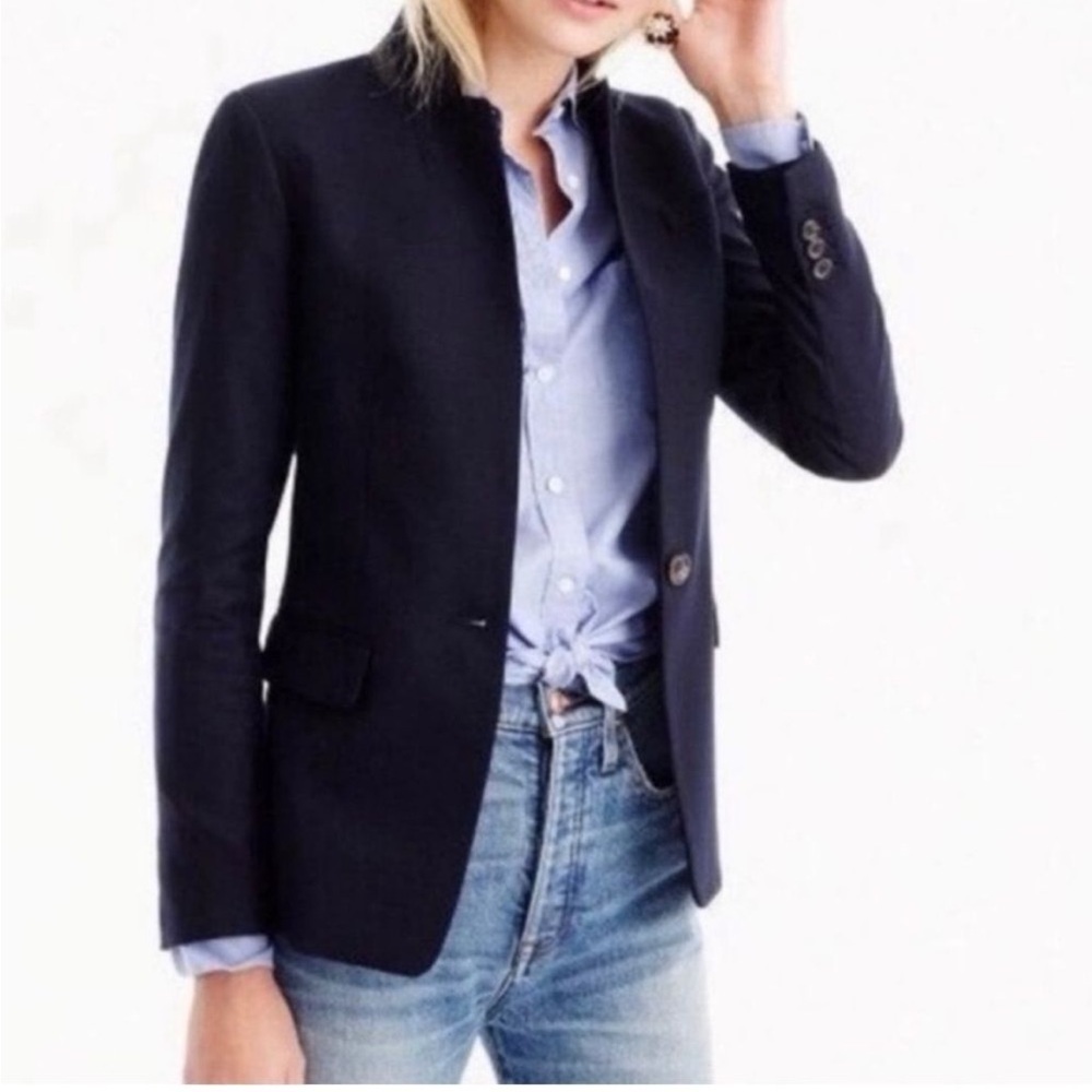 J Crew Parke blazer in Wool Flannel Navy Blue